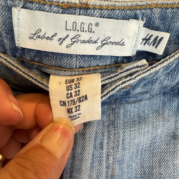 H&M LOGG Jean Shorts Womens Size 32 Blue Denim Shortie Shorts Summer - Picture 3 of 8